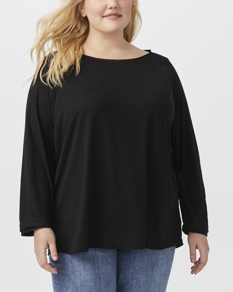 Front of plus size Marianne Three-Quarter Sleeve Tee by Meri Skye | Dia&Co | dia_product_style_image_id:151547